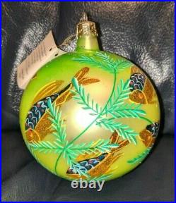 1990 Christopher Radko Blown Glass Christmas Ornament Fish Ball Hand Painted HTF