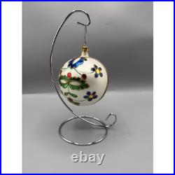1992 Christopher Radko TIFFANY ALPINE FLOWERS #92-162-0 Glass 4D Ball Ornament