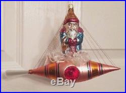 1993 NWT Christopher Radko SANTA IN SPACE Ornament 93-127-1 Rocket with Reflector