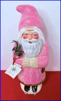 1993 Radko Santa Candy Container Glittered Pink Belsnickle Ino Schaller Vtg #90