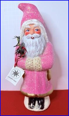 1993 Radko Santa Candy Container Glittered Pink Belsnickle Ino Schaller Vtg #90