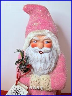 1993 Radko Santa Candy Container Glittered Pink Belsnickle Ino Schaller Vtg #90