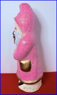 1993 Radko Santa Candy Container Glittered Pink Belsnickle Ino Schaller Vtg #90