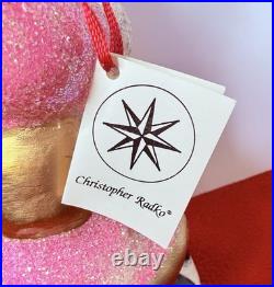 1993 Radko Santa Candy Container Glittered Pink Belsnickle Ino Schaller Vtg #90