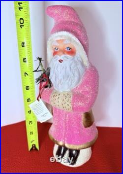 1993 Radko Santa Candy Container Glittered Pink Belsnickle Ino Schaller Vtg #90