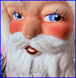 1993 Radko Santa Candy Container Glittered Pink Belsnickle Ino Schaller Vtg #90