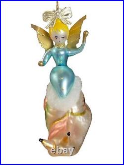 1994 Christopher Radko Wings And A Snail Glass Ornament 94-301-0