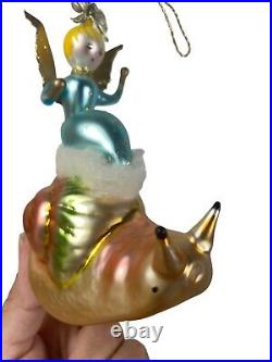 1994 Christopher Radko Wings And A Snail Glass Ornament 94-301-0