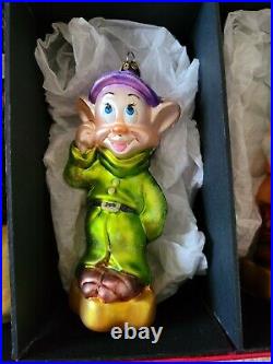 1997 Christopher Radko Disney Princess Snow White & 7 Drawrfs Collector's Set