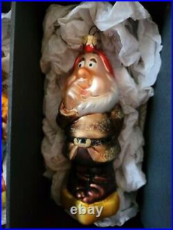 1997 Christopher Radko Disney Princess Snow White & 7 Drawrfs Collector's Set