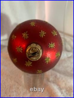 1997 Christopher Radko, Triple Ruby Star Drop 12 Ornament Red Gold 97-082-0