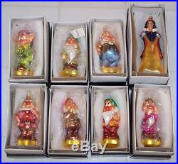 1997 Radko Ornaments Snow White & the Seven Dwarfs with Tags & Boxes