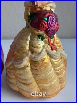 1998 CHRISTOPHER RADKO Large Disney BEAUTY BELLE & THE BEAST ORNAMENTS