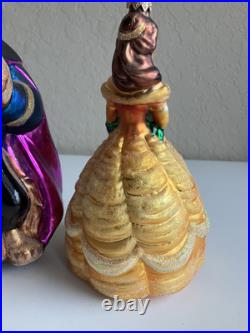 1998 CHRISTOPHER RADKO Large Disney BEAUTY BELLE & THE BEAST ORNAMENTS