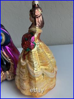 1998 CHRISTOPHER RADKO Large Disney BEAUTY BELLE & THE BEAST ORNAMENTS