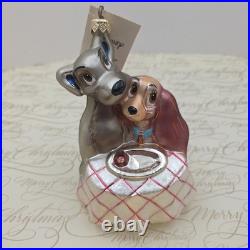 1998 Christopher Radko Disney Lady & Tramp 6 Ornament Ltd Ed 3175/3500 Tag