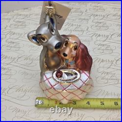 1998 Christopher Radko Disney Lady & Tramp 6 Ornament Ltd Ed 3175/3500 Tag