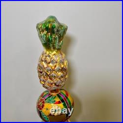 1998 Christopher Radko Pineapple Finial 14 Tree Topper 98-466-0, RARE Tropical