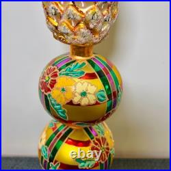 1998 Christopher Radko Pineapple Finial 14 Tree Topper 98-466-0, RARE Tropical