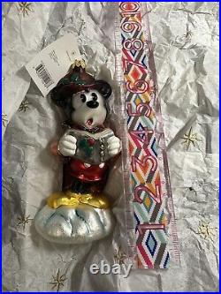 1999 Christopher Radko Disney Caroler Mickey Mouse Ornament 99-DIS-06 New w tags