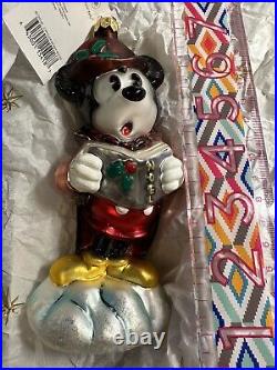1999 Christopher Radko Disney Caroler Mickey Mouse Ornament 99-DIS-06 New w tags