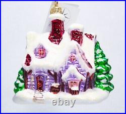 2000 CHRISTOPHER RADKO Holiday Hideaway Candy House Christmas Ornament withTAG