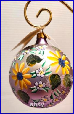 2000 Christopher Radko Floral Flair 4 Ornament Lavender