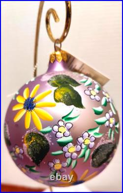 2000 Christopher Radko Floral Flair 4 Ornament Lavender