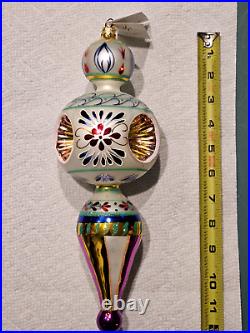 2000 Christopher Radko Glass Christmas Ornament 13 Inch Blue Danube 00-034-00