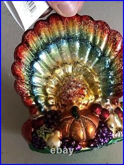 2001 Christopher Radko Ornament Of The Month Thanksgiving Spread Turkey