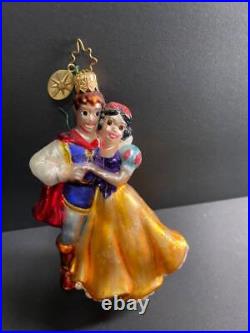 2002 Christopher Radko Disney's Snow White & Prince Charming Glass Ornament