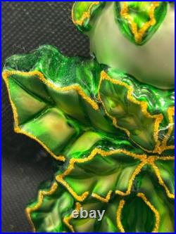 2002 Christopher Radko Green Holly Jean Ornament RARE Pre-Owned
