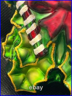 2002 Christopher Radko Green Holly Jean Ornament RARE Pre-Owned