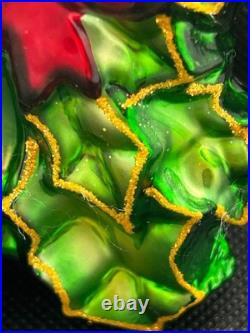 2002 Christopher Radko Green Holly Jean Ornament RARE Pre-Owned