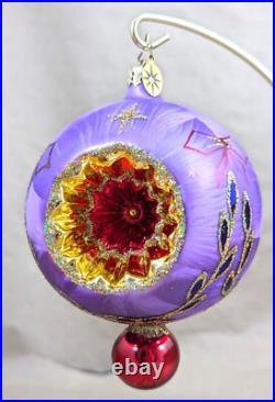 2002 Christopher Radko Ice Ball Beauty Purple & Red 5 Glass Christmas Ornament