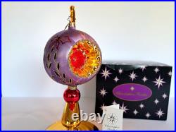 2002 Christopher Radko Ice Ball Beauty Purple & Red 5 Glass Christmas Ornament