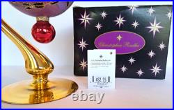 2002 Christopher Radko Ice Ball Beauty Purple & Red 5 Glass Christmas Ornament
