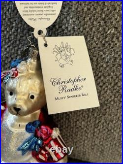 2005 Christopher Radko 20th Anniv Muffy Sparkler Ball Ornament #3011005 withtags