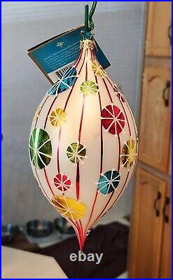 2006 Christopher Radko Sputnik Follies Glass Drop Ornament Large 7 Inch with Tags
