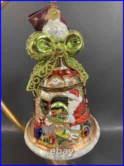 2007 Christopher Radko Bells Of Cedar Hill Late Night Delivery Santa Ornament