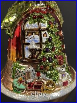 2007 Christopher Radko Bells Of Cedar Hill Late Night Delivery Santa Ornament
