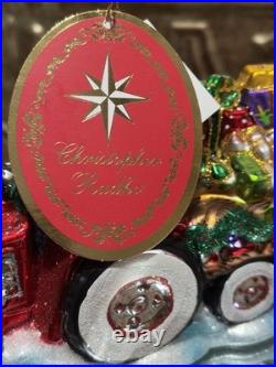 2017 Discontinued Christopher Radko Santa Tractor O Toys Glass Ornament