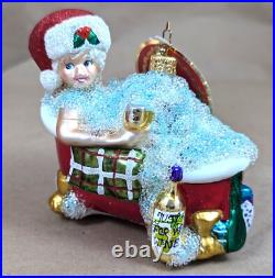 2018 Christopher Radko Time For Pampering 1019792 4.5 Glass Christmas Ornament