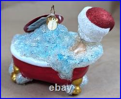 2018 Christopher Radko Time For Pampering 1019792 4.5 Glass Christmas Ornament
