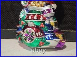 2018 NWT Radko SHENANIGAN 1019779 Santa Ornament Indent Reflector Ball 6.5