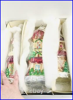 3 NIB Vintage 1998 Christopher Radko Sugar Hill II Home Holiday Series LTD ED