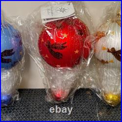 3 Radko Angelic Assent Hot Air Balloon Red Blue White 8 Ornament 99-012-0 RARE