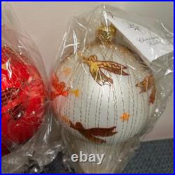 3 Radko Angelic Assent Hot Air Balloon Red Blue White 8 Ornament 99-012-0 RARE