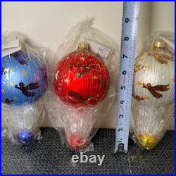 3 Radko Angelic Assent Hot Air Balloon Red Blue White 8 Ornament 99-012-0 RARE