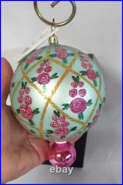 5 Christopher Radko Mercury Glass Christmas Ornaments with tags